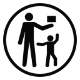 Symbol von Kindern fernhalten