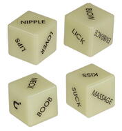 Liebeswürfel-Set „Glow in the Dark Love Dice“, englisch, 2 Stück