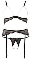 3-teiliges Straps-Set, ouvert, mit Schmuckperlen