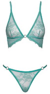 Dessous-Set aus mintfarbener Spitze