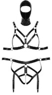 2-teiliges Bondage-Set mit Armfesseln plus Kopfmaske