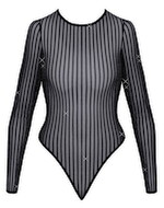 Body im schillernden Silver-Lurex-Streifenlook