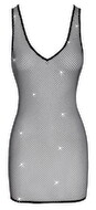 Netz-Minikleid mit Allover-Strassbesatz