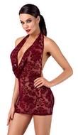 Minikleid „Kink Royal“ mit Samtflockprint-Ornamenten