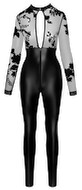 Overall „Libido Exclusive“ im Powerwetlook mit Stretchtüll-Oberteil