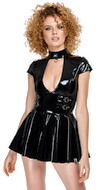 Lack-Minikleid mit großem Dekolleté-Cut-out