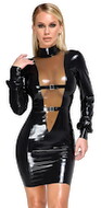 Latex-Kleid mit Transparent-Einsatz