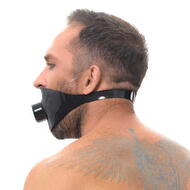 Latex-Knebelmaske mit Mundrohr