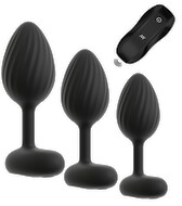 3-teiliges Analplug-Set mit Vibration