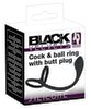 Penis- und Hodenring „Cock & ball ring with butt plug“ mit Analplug