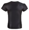 Shirt im schwarzen Mattlook mit kurzem Reißverschluss