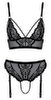 Bralette plus Straps-Slip ouvert im feinen Mix aus Spitze und Powernet