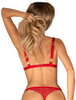 BH plus String „Elianes“ aus roter Blütenspitze