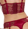 Dessous-Set aus dunkelroter Spitze