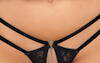 Hebe plus Slip ouvert aus weicher Stretch-Spitze mit Samtdetails