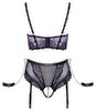Hebe plus Straps-Slip ouvert im edlen Material-Mix