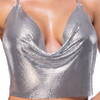 Metallic-Top mit Wasserfall-Ausschnitt