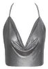 Metallic-Top mit Wasserfall-Ausschnitt
