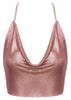 Metallic-Top mit Wasserfall-Ausschnitt