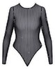 Body im schillernden Silver-Lurex-Streifenlook