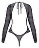 Body im schillernden Silver-Lurex-Streifenlook