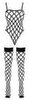 Netz-Body inklusive halterlose Netzstrümpfe