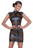 Kleid im Mattlook, vorne mit Powernet-Einsätzen