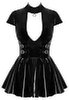 Lack-Minikleid mit großem Dekolleté-Cut-out
