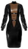 Latex-Kleid mit Transparent-Einsatz