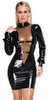 Latex-Kleid mit Transparent-Einsatz