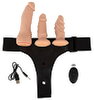 4-teiliges Strap-on-Set inklusive RC-Vibrator und 2 Dildos