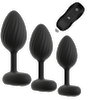 3-teiliges Analplug-Set mit Vibration