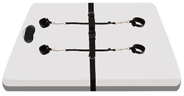 Bettfessel-Set „Bondage Belt Restraint System“ mit Hand-, Fußfesseln und Augenmaske