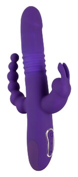 Stoßvibrator „Thrusting Pearl Triple Vibrator“ mit Klitoris- und Analvibrator