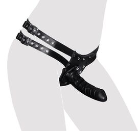 Leder-String mit 3 Latex-Dildos