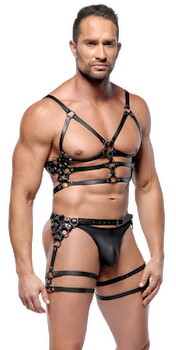 Brust-Harness plus Hüft-Harness aus Leder