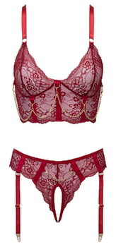 Hauptbild von Dessous-Set aus dunkelroter Spitze