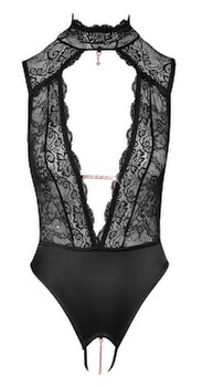 Hauptbild von Body ouvert aus feiner weicher Spitze und Stretchsatin