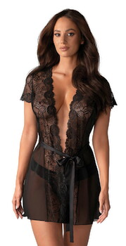 Kimono „Alluria“ inklusive Spitzen-String