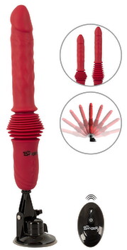 Hauptbild von Stoßvibrator „RC Double Thrusting Fucking Machine“ mit abnehmbarem Saugfuß