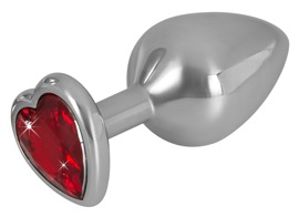 Hauptbild von „Diamond Anal Plug“ aus Aluminium, Herz-Schmuckstein als Stopper