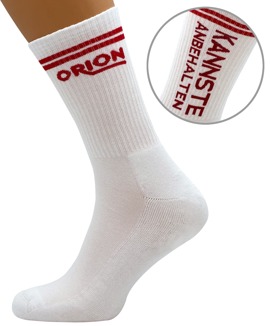 Hauptbild von Socken „ORION“ mit Spruch: Kannste anbehalten