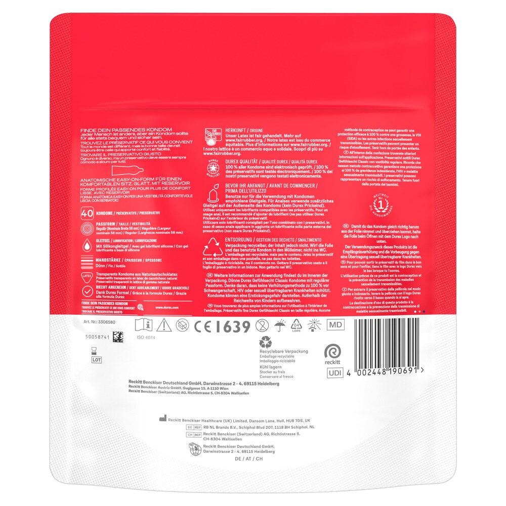 Kondome „Gefühlsecht Classic“, transparent