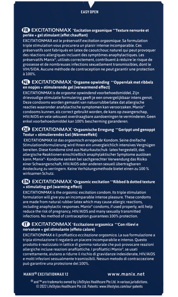 Kondome „Excitation Max“ mit Noppen und Rillen