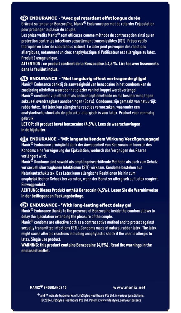 Kondome „Endurance“, aktverlängernd