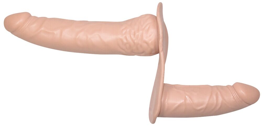 Umschnall-Doppeldildo „double StrapOn“, 19 cm, 13 cm, mit verstellbarem String