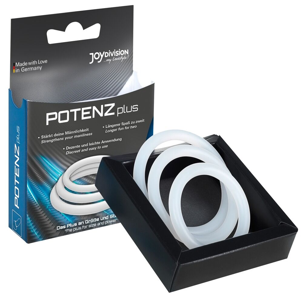 3-teiliges Penisringset „Potenz Plus“ aus Silikon