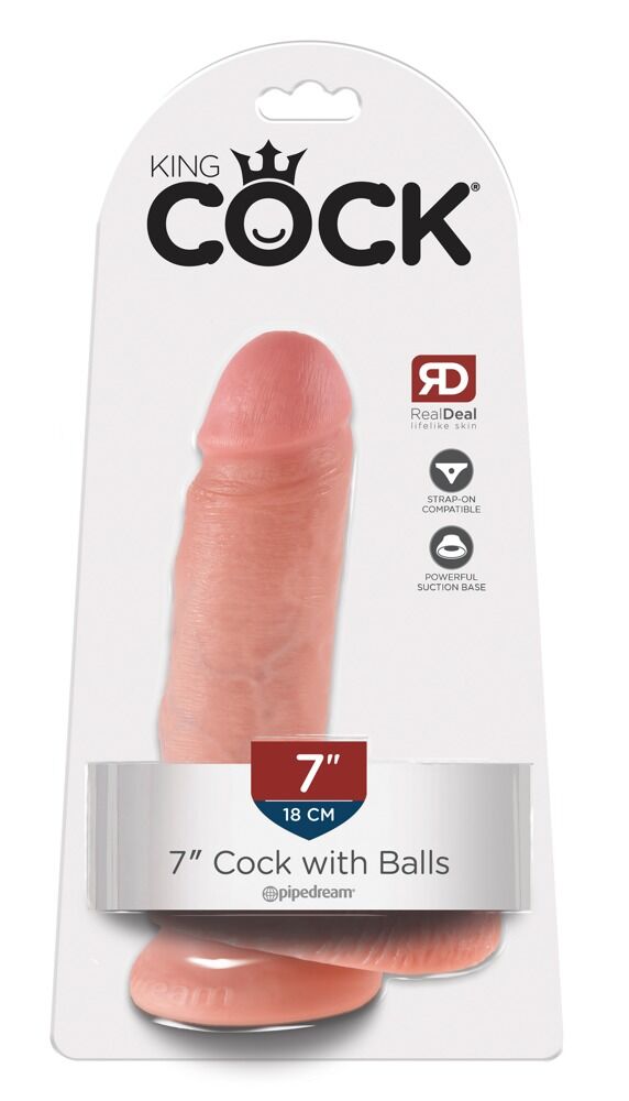 DIldo "7" Cock with Balls", 17,8 cm
