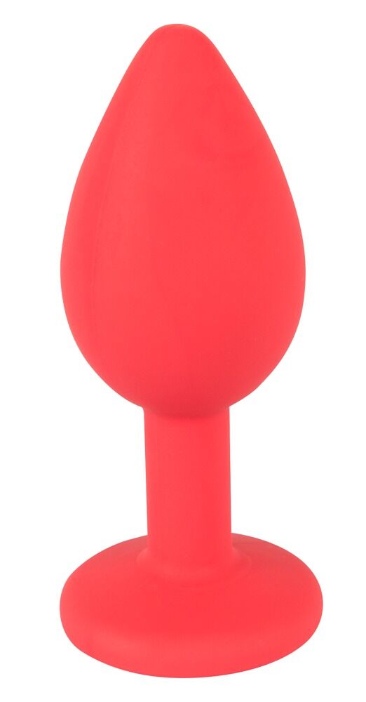 Analplug, rot mit Schmuckstein