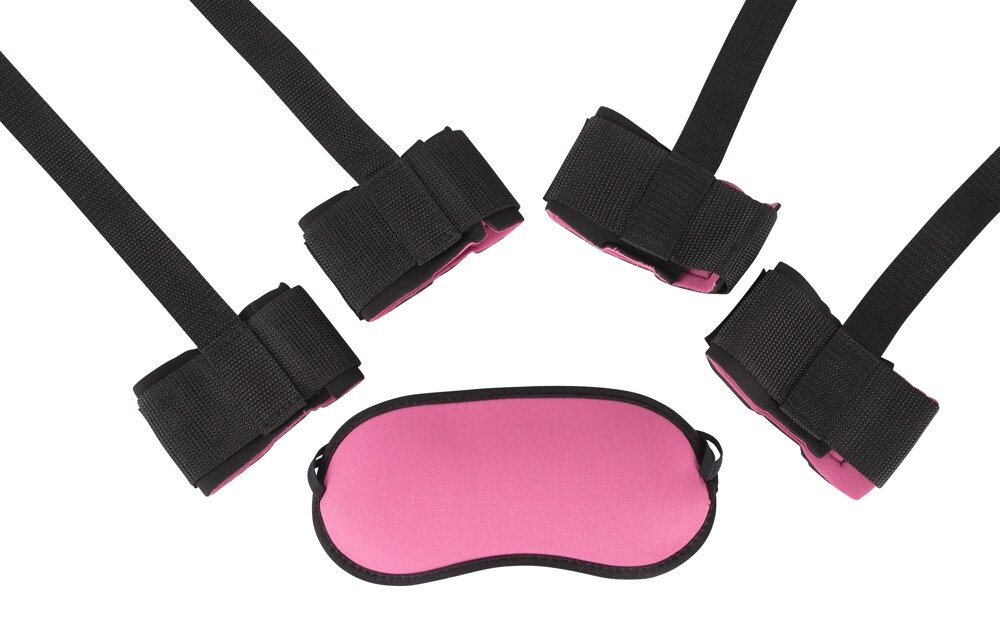 Fessel-Set, 5-teilig, Hand- und Fußfesseln plus Augenmaske